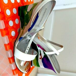 Multicolored 39.5 Dolce & Gabbana wedge with white ankle straps
